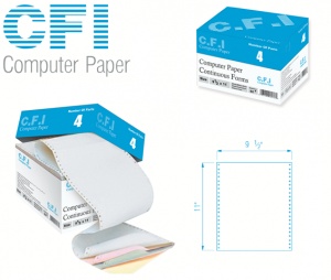 فرم پیوسته و کاغذ کامپیوتر  80 ستونی 4  نسخه کاربن لس CFI Computer Paper