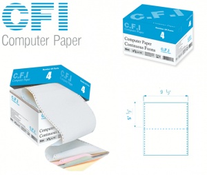 کاغذ کامپیوتر فرم پیوسته 80 ستونی 4  نسخه وسط پرفراژ کاربن لس CFI Computer Paper