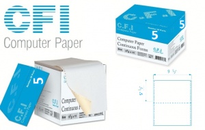 فرم پیوسته و کاغذ کامپیوتر 80 ستونی  پنج  نسخه وسط پرفراژ کاربن لس CFI Computer Paper