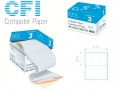 کاغذ کامپیوتر فرم پیوسته 80 ستونی 3  نسخه وسط پرفراژ کاربن لس CFI Computer Paper - پرفراژ دار