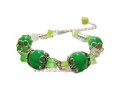 دستبند جید سبز ( یشم ) طرح گوی - دستبند بافتنی