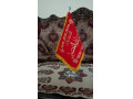 پرچم متالیک برجسته مذهبی منقش به نام حضرت اباعبدالله الحسین (ع) - طرح حضرت عباس