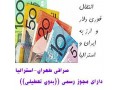 صرافی طهران- استرالیا با مجوز رسمی و بدون تعطیلی - مجوز ثبت پست بانک