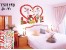 استیکر دیواری سایز 50*70 طرح گل و قلب ( کد YSH145 ) مناسب برای دکوراسیون منزل و اتاق خواب ، زیبا و با کیفیت